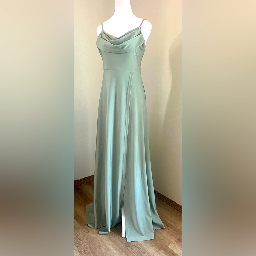 Elegant Sage Green Evening Gown